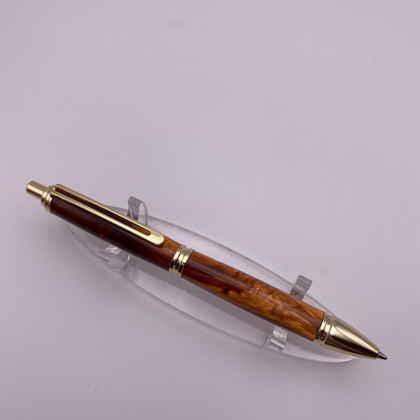 Hand-Turned Slimline Pro Style Orange Acrylic Click Pen