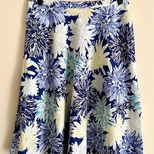 Vintage Marks & Spencer midi floral linen mix skirt Size 14