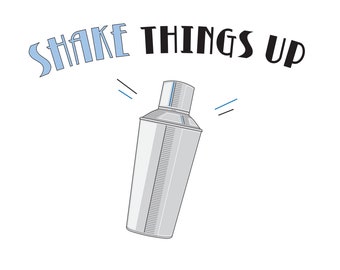 Shake Things Up - Digital Download, Bachelorette Party, Gin, Party Decorations, Drink Label, Liquor, Alcohol