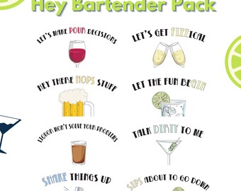 Cocktail Pun Designs: Bachelorette Party Drink Labels (Digital Downloads)