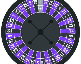 Purple Casino Roulette Wheel Design: Vegas Party Digital Download