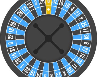 Blue Roulette Wheel Design: Casino Party (Digital Download)