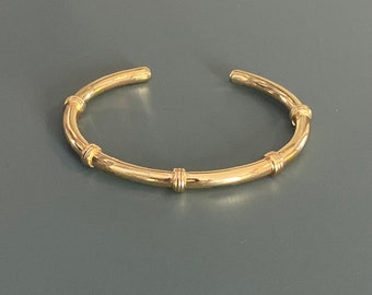 Gold Filled Adjustable Cuff Bangle • Simple, Tarnish Resistant