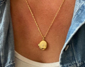 Collins Locket by Coella Love • Gold Filled Locket • Gift for her • Picture Locket • Mothers Day Gift • Layered Necklace