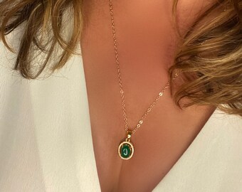 Moher Pave Floating Necklace • Gold Filled • Hypoallergenic • Tarnish Resistant • Vintage Style • Gift for her