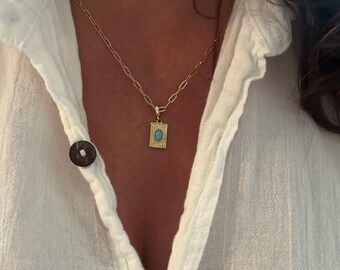 Gold Filled Opal Necklace • Ionian Sea Inspired