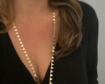 Gold Filled Santorini Chain Necklace • Long Layered Jewelry