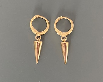 14k Palencia Spike  Gold Filled Huggies by Coella Love • Hypoallergenic • Tarnish Resistant • Lightweight • Minimalist • Gift for her