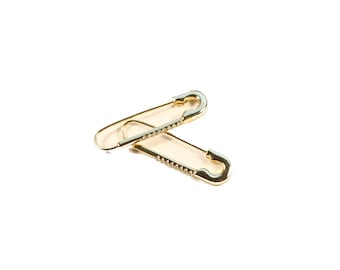 Safety Pin earrings with cubic zirconia stones