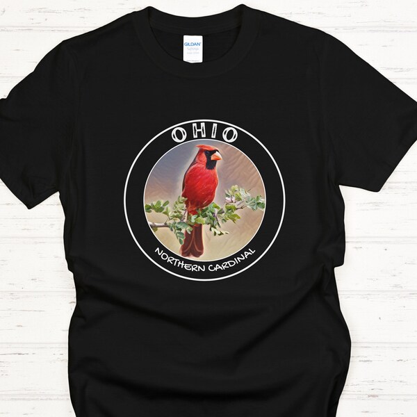 Ohio Souvenir for Bird Lovers | Northern Cardinal Shirt | Ohio Birders Gifts for Family and Friends