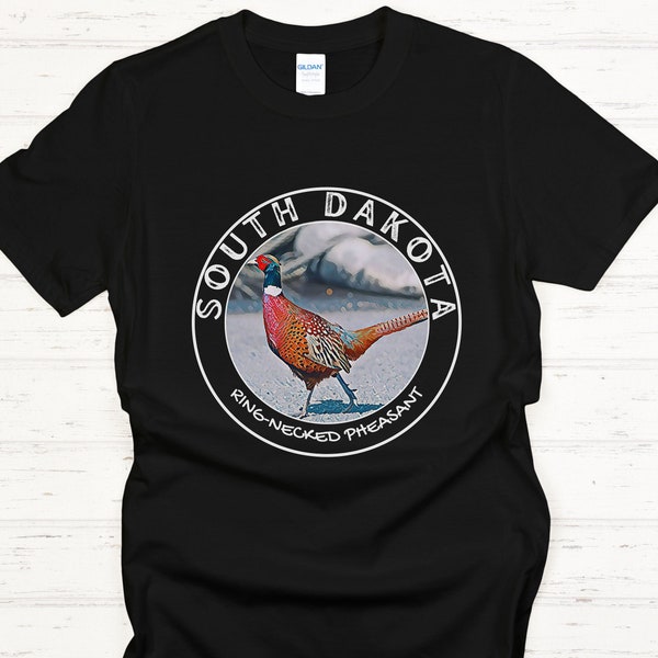 South Dakota Souvenir for Bird Lovers | Ring-Necked Pheasant Shirt | South Dakota Birders Gifts for Family and Friends