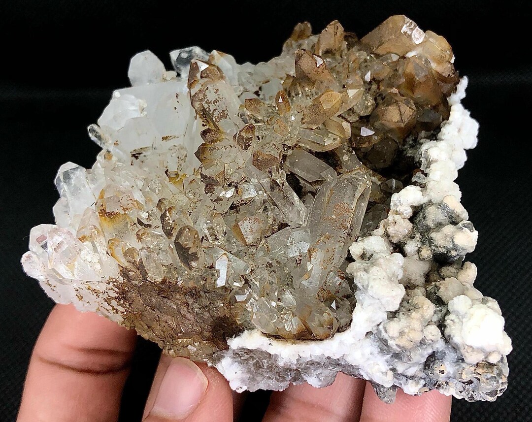 Quartz With Rust 192 Gram Rare Find Golden Quartz Bunch Combine With Clear Quartz Rust ...
