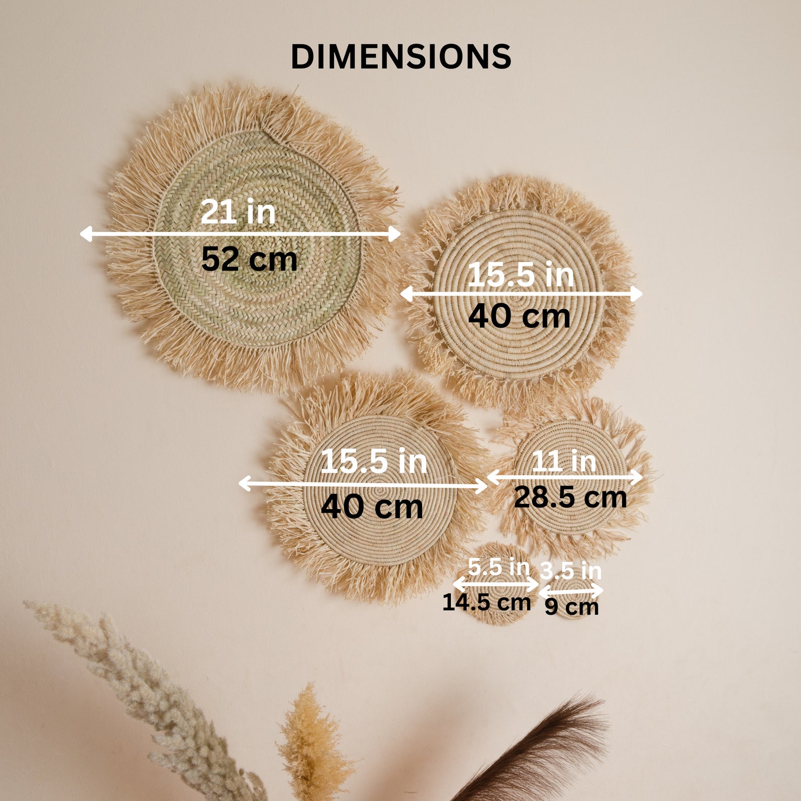 Fresh Look at Woven Wall Decor Set Of Natural Raffia And Palm Leaf
