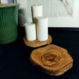 Rustic candle coaster