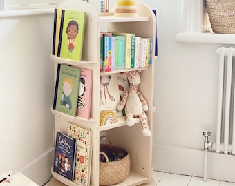 EXPERLAM Opbergorganizer voor speelgoed met boekenplank - 12 opbergbakken, 4-laags multifunctionele plank om speelgoed en boeken te organiseren voor kinderkamer, speelkamer, kinderkamer, wit