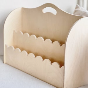 Scalloped Montessori Portable Bookcase Library Scallop Book Storage image 7