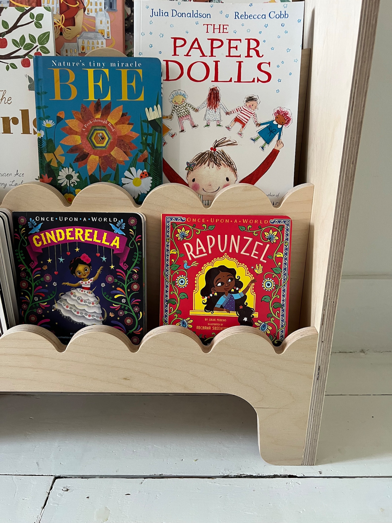 Scalloped Montessori Children's Bookcase Scallop Shelf Etsy