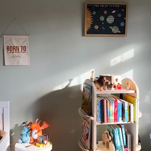 Montessori Rotating Bookcase | Handcrafted Wooden Children's Bookshelf | Kids' Room Book Storage | Raffy image 10
