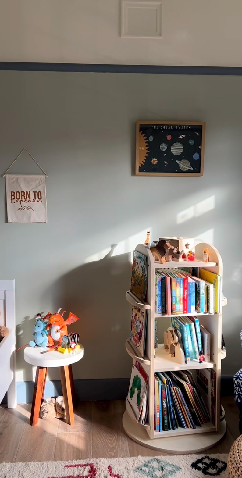 Montessori Rotating Bookcase | Handcrafted Wooden Children's Bookshelf | Kids' Room Book Storage | Raffy image 10