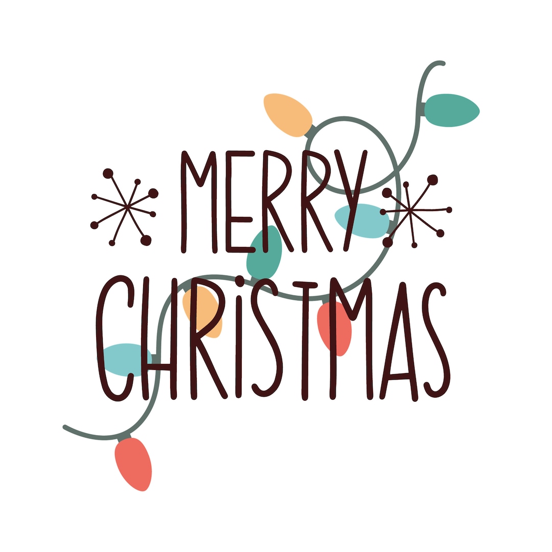 Merry Christmas String Lights PNG Etsy