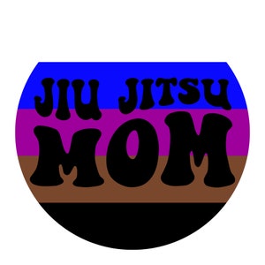 Jiu Jitsu moedercirkelontwerp met riemkleuren, PNG