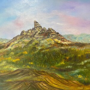 Ramshorn Peak near Dubois. WY, Rocky Mountain landscape, dramatic mountain, oil painting on canvas, remote beauty.
