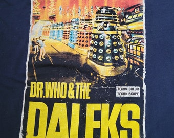 Dr. Who & The Daleks Short Sleeve Blue Graphic T-Shirt!