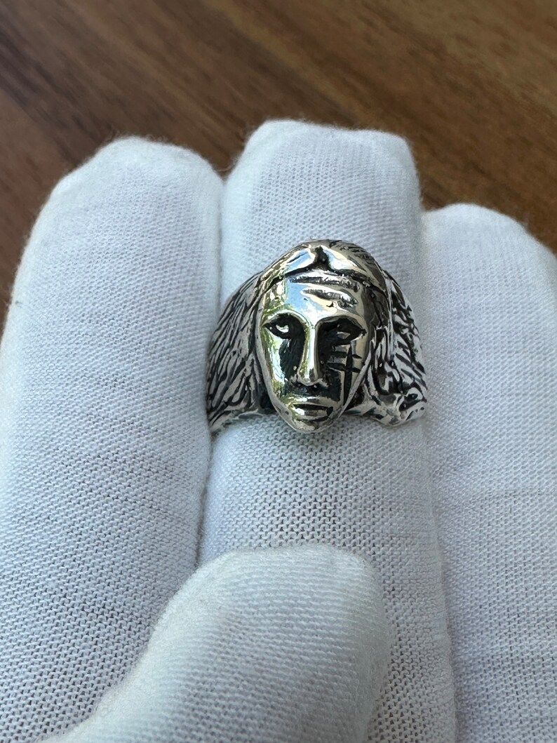 The Savage Heavy Native American Old Pawn Style Cast Sterling Silver Ring image 2