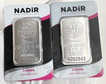 Two NADIR Fine Silver Ounce Bars In Assay! Sequential Serials!