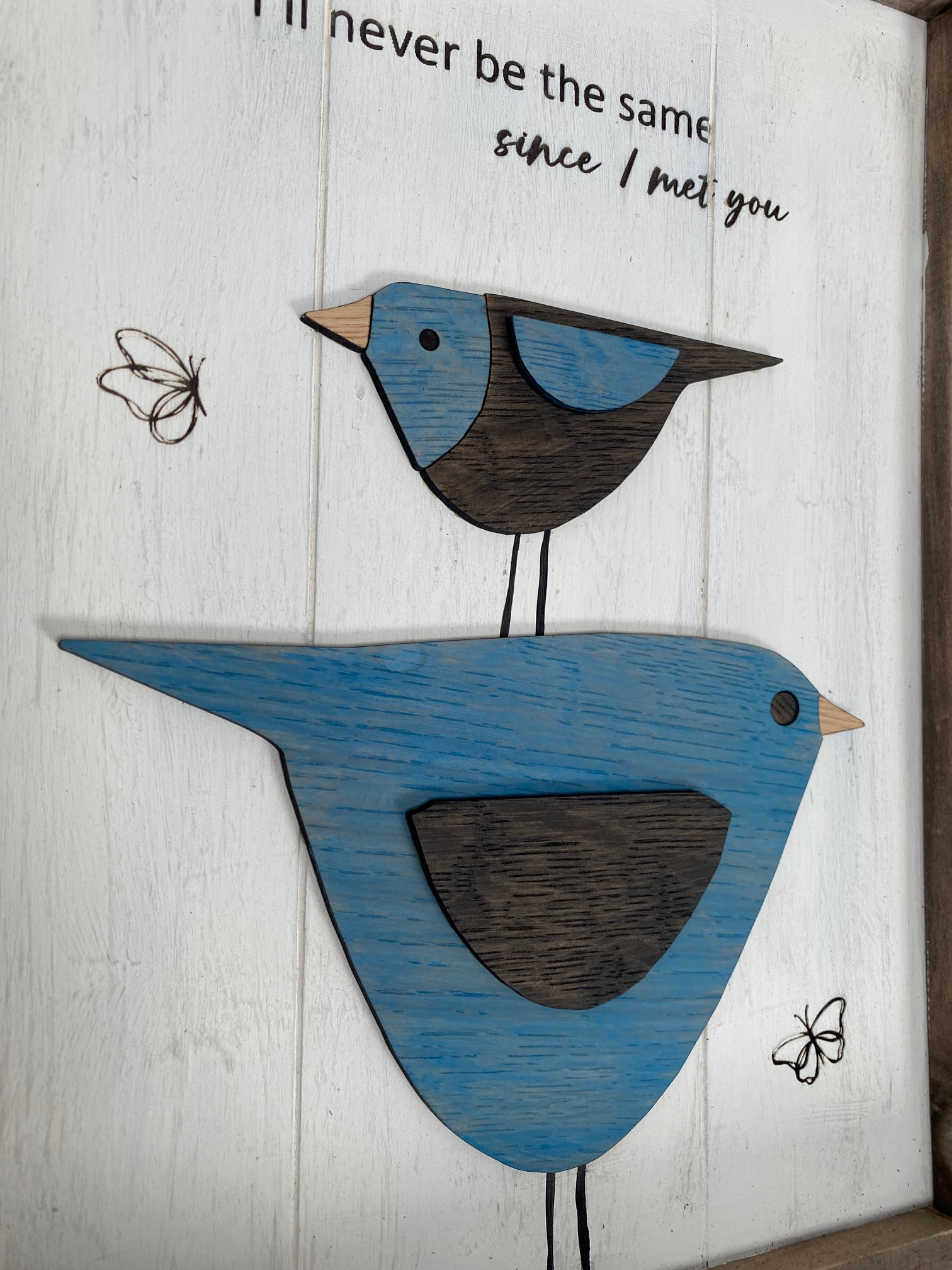 Black and Blue Bird Wood Wall Art - Etsy