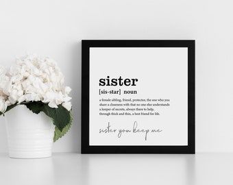 The Definition of Sister Minimalistic Framed Print