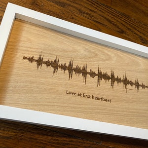 Love At Frist Heartbeat. Baby&#39;s Sonogram Heartbeat Sound Wave Art