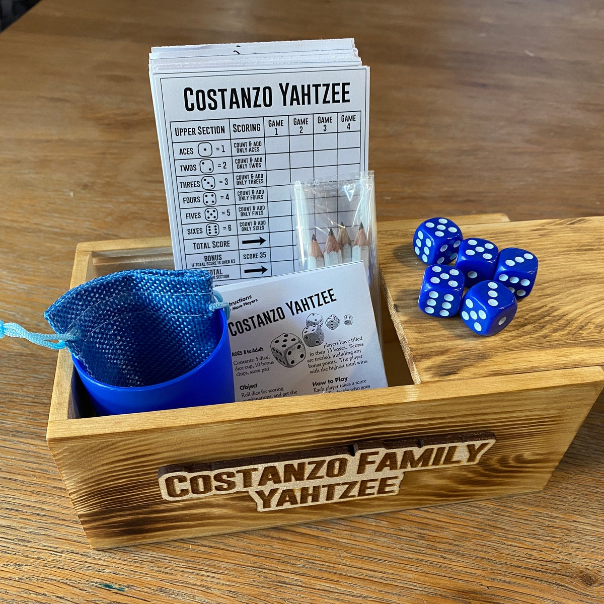 Custom Wood Personalized Yahtzee - Etsy