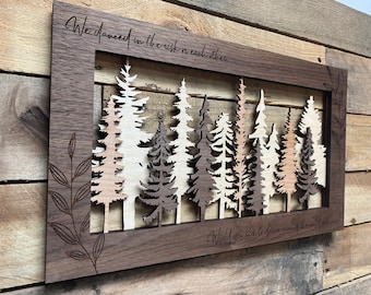 Personalized, Forest Silhouette Wood Wall Art