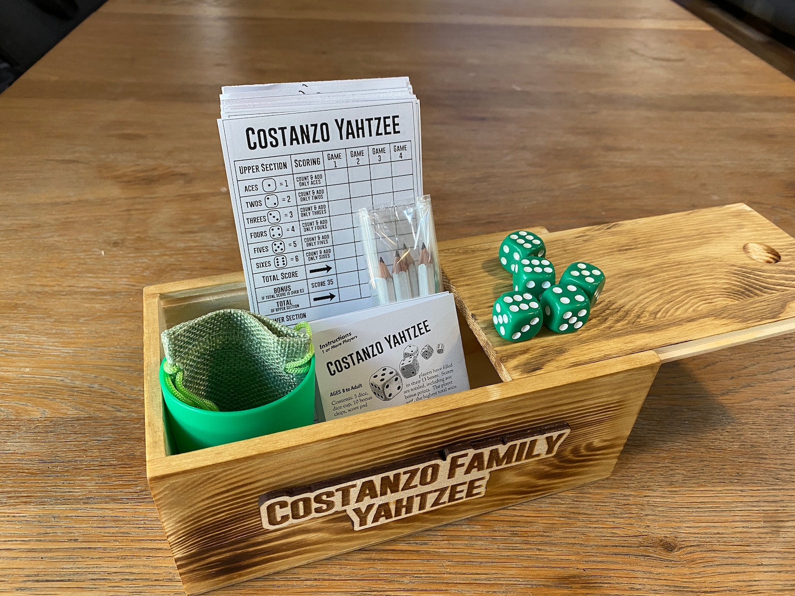 Custom Wood Personalized Yahtzee Etsy