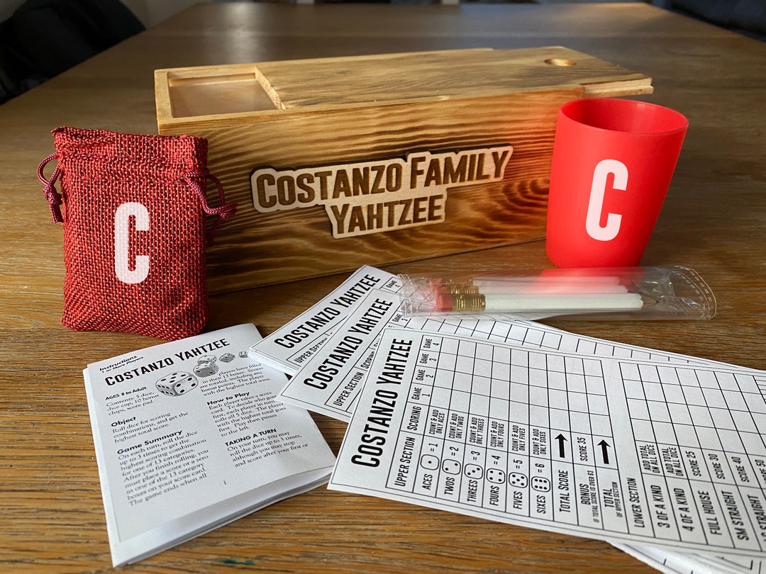 Custom Wood Personalized Yahtzee Etsy