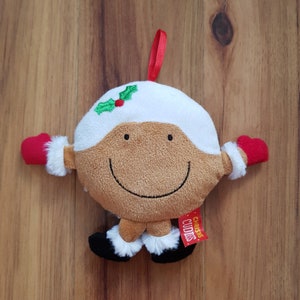 Card Factory Christmas Cuddles Christmas Pudding Peluche douce Décoration d'arbre Jouet très rare Arbre à suspendre Mignon Kawaii Smile