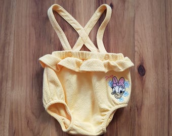 Yellow Daisy Duck Short Pants Bottoms Romper Jumpsuit Shorts Disney Baby Primark 0-3 Months Height 62cm Ruffles