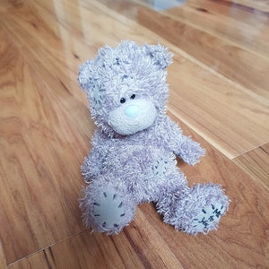 Me To You Tatty Teddy Bear Grey Soft Toy Classic Sitting Collectable Kids Carte Blanche Gray Bear Plush Pastel Blue Nose Sitting Vintage