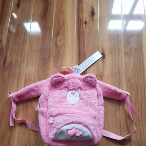 Care Bears Backpack Small Pink Fluffy Love-a-Lot Bear Rucksack Kawaii Jfashion Harajuku Pepco Very Rare NWT New With Paper Tags Bag Unique
