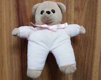 Teddy Bear In Pink Outfit Ribbon Soft Toy PMS Donated By Local Freemasons To TLC Appeal Plush Vintage Rare Stuffed Animal