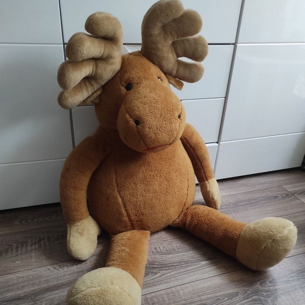 Rhon Plusch Plush Moose Huge Size Big Animal Large Toy Mercedes A-Class Exclusive Vintage Rare