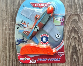 Disney Pixar Planes Racing Dusty Crophopper Flugzeug Foam-Flyerz Zieh- und Flugspielzeug Eolo-Sport Seltene neue Autos Crop Duster Druckguss