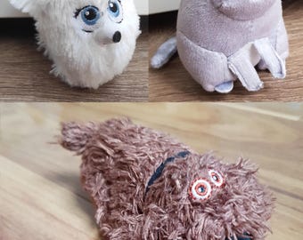 Gidget Chloe Duke McDonald&#39;s The Secret Life Of Pets 2016 Happy Meal Universal Studios White Pomeranian Dog Cat Kitty Toy Mini Plush Cartoon