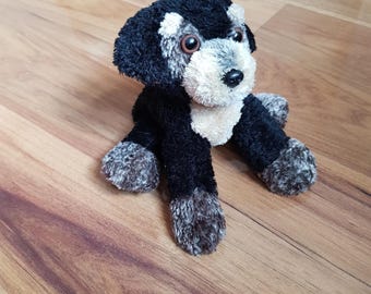 Terrier Puppy Dog Plush Aurora World Mini Flopsies Bean Bag Black Stuffed Rottweiler Lovey Soft Toy Rare Animal