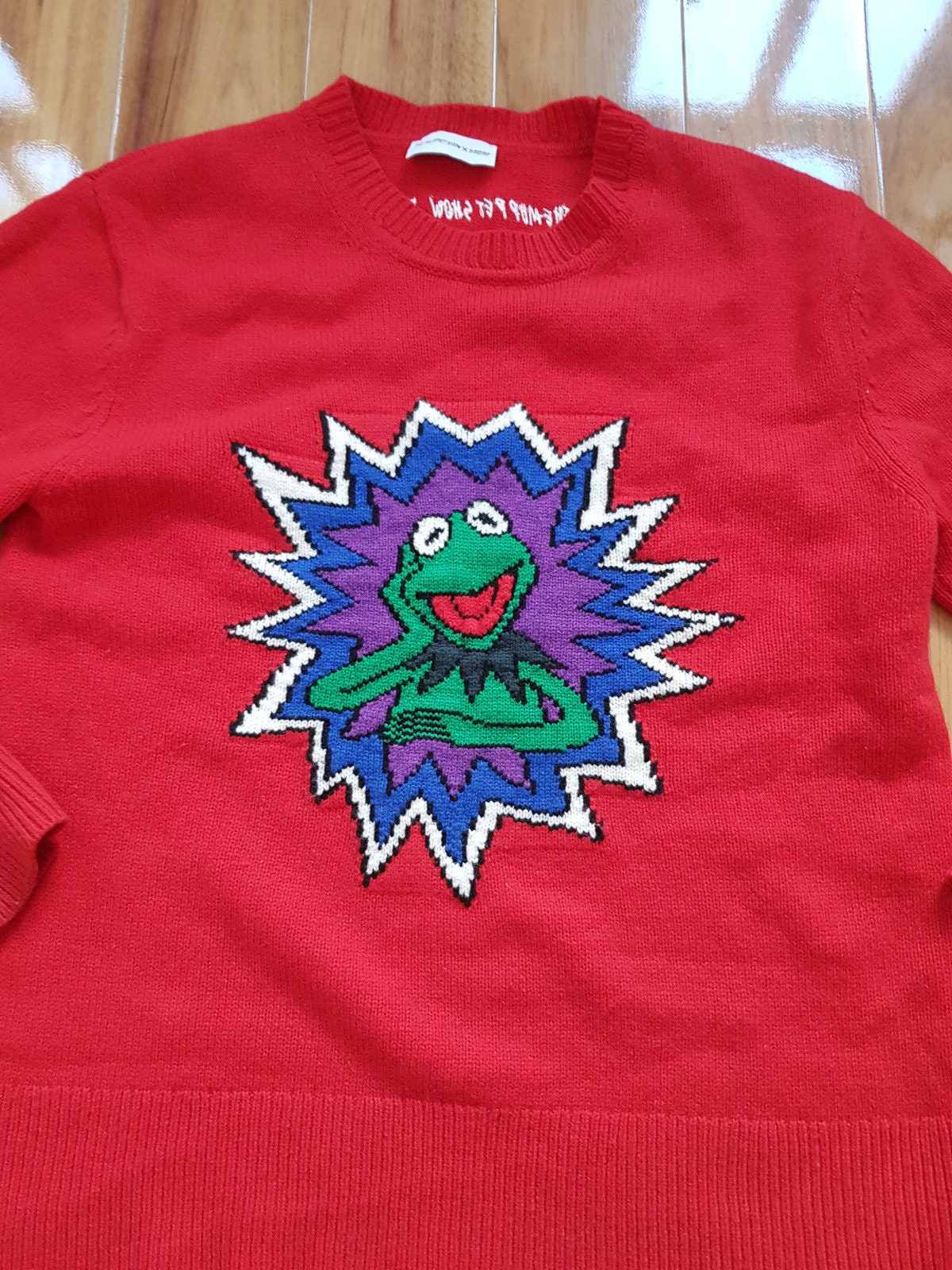 Sandro X the Muppet Show Red Sweater Jumper Kermit the Frog Rare