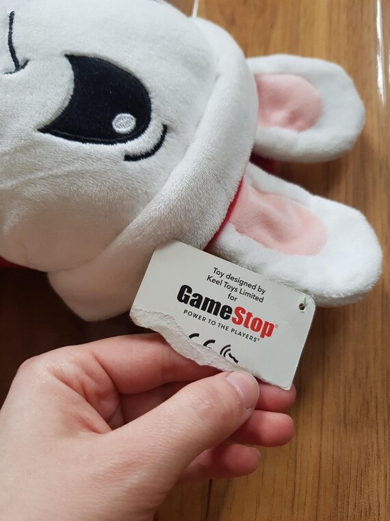 Buck the Bunny Plush Gamestop Mascot Very Rare Santa Hat Scarf