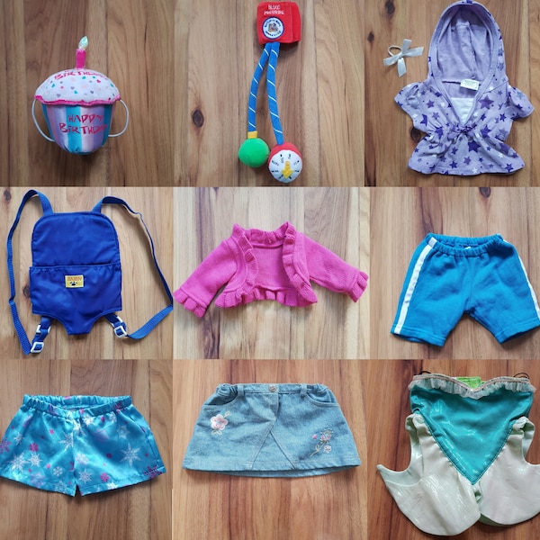 BAB BABW Build A Bear Workshop vêtements et accessoires Cupcake Tensiomètre Sweat à capuche Boléro Pantalon Elsa Disney Jupe Sirène