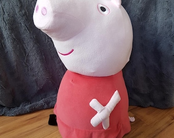 Large Peppa Pig Soft Toy In Red Dress Character Options 2003 Vintage Very Rare Big Animal Plush Stuffed