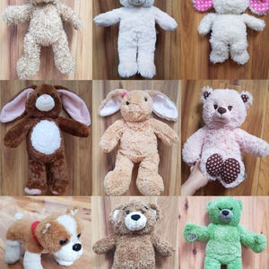 BAB Atelier Build-A-Bear Peluche Ours en peluche Lapin câlin Boîte vocale Chien Chiot Bearemy Pattes en cuir Hulk Avengers Marvel Cœurs câlins